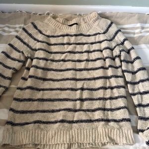Forever 21 white with navy striped sweater.
